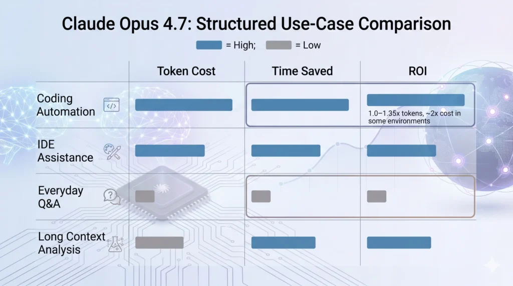 claude opus 4.7 structured use case comparison